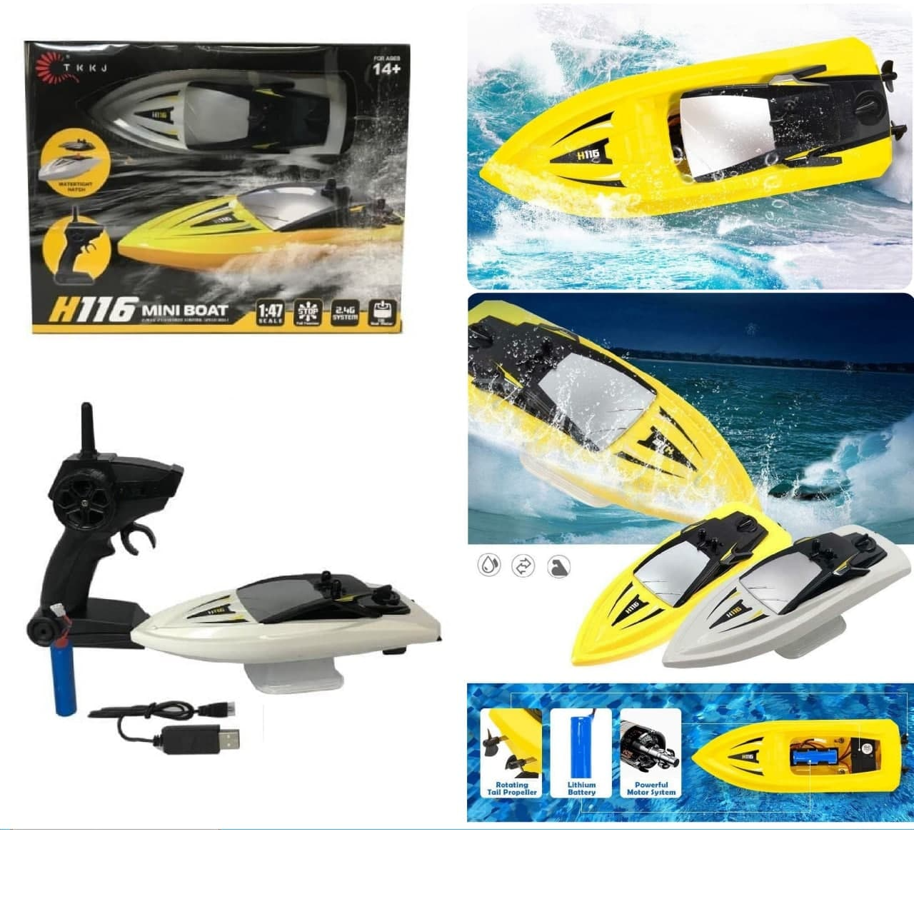 rc mini boat h116