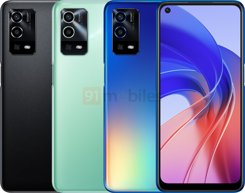 OPPO A55 5G 本体のみ 64GB 4GB RAM Oppo A55 (Rainbow Blue, 4GB RAM, 64GB Storage) with No Cost