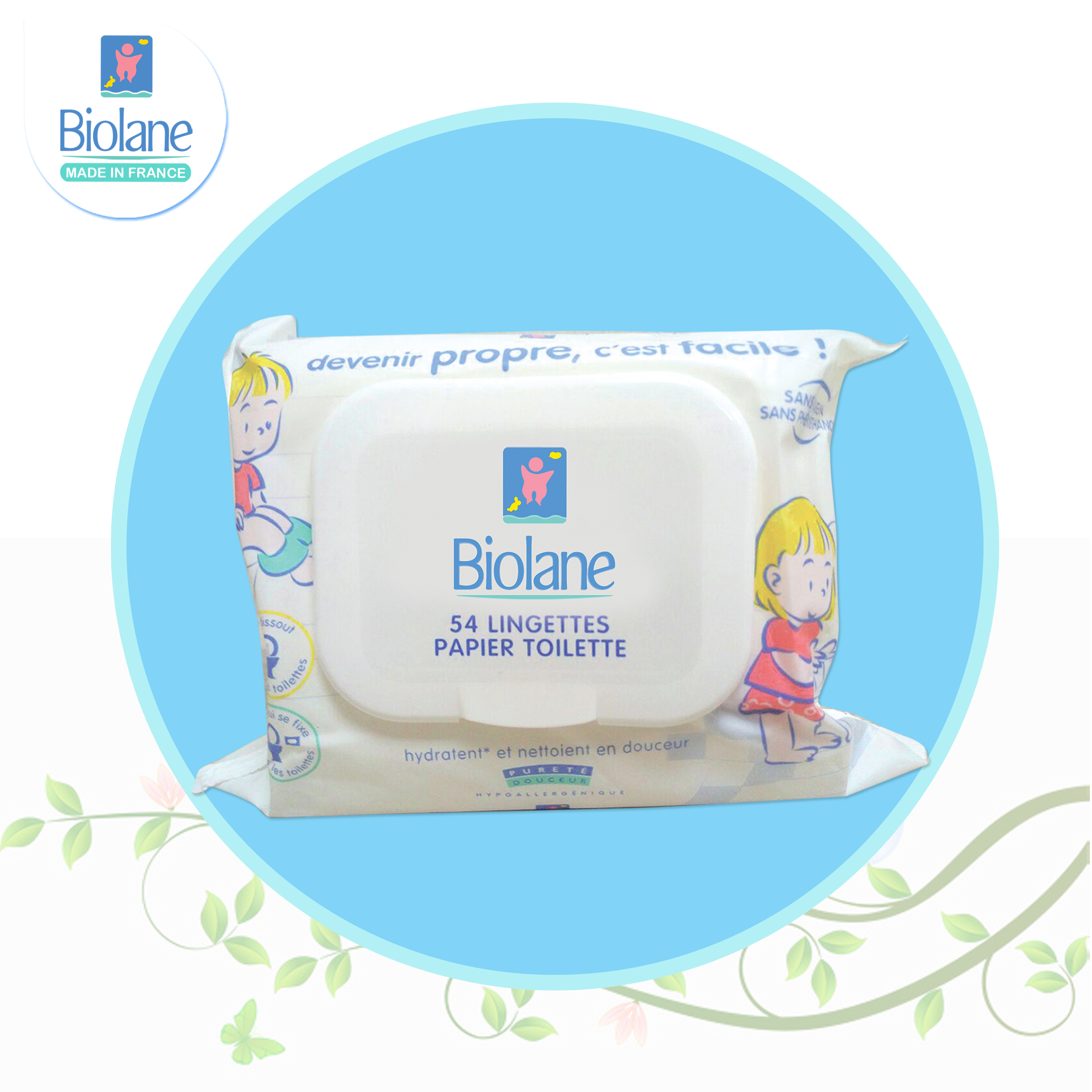 Biolane 54 Lingettes Papier Toilette Vtenh