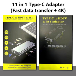 PS-00101#Type-C Adapter 11 in 1 Support 4K Display Resolution/Grey/1pc