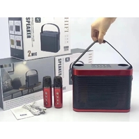 Free Phone Holder - YS-219 Karaoke Speaker with Two Microphones 