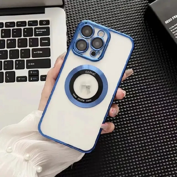 Case សំបកទូរស័ព្ទជ័រទន់ មានឡេន មានដុំម៉ាញ៉េទិច Iphone 15 Pro max