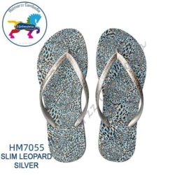 Hotmarzz Slim Leopard Silver Flip Flop