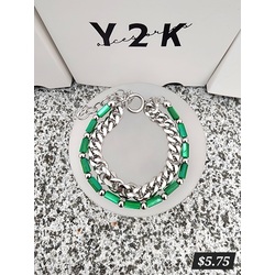 Double Chain Link Bead Bracelet