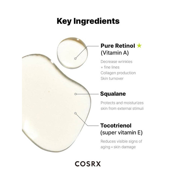 Cosrx The retinol 0.5 [oil ]Super Vitamin E + Squalane 