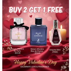 🔥Buy 2 Get Free1 (50ml) - Maison Alhambra My Party & Maison Alhambra Blue de Chance 