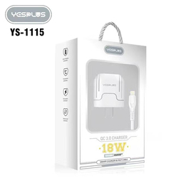 YESPLUS SMART CHARGER & FAST CABLE 18W+QC 3.0 CHARGER White - iPhone- 1set