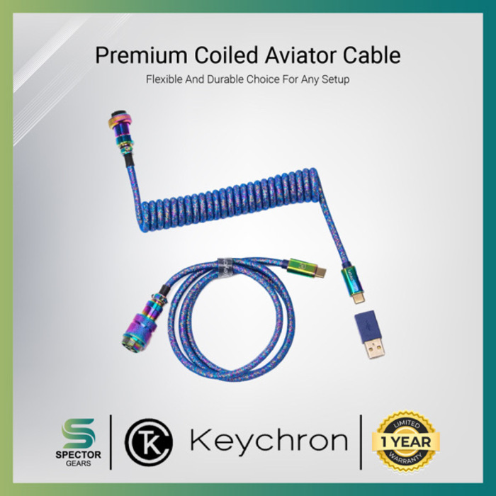 Keychron Premium Rainbow Coiled Aviator Cable