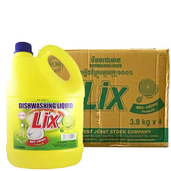 Lix Dishwashing Liquid 3.8KG - 4 Bottles 