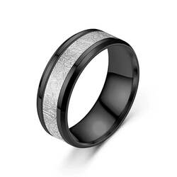 Frost-Patterned Titanium Steel Ring for Men ins Unique 