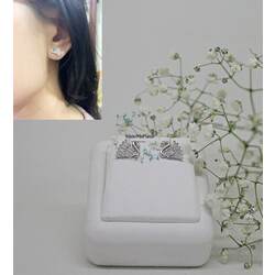 Silver Rhodium Plated Swan Earring