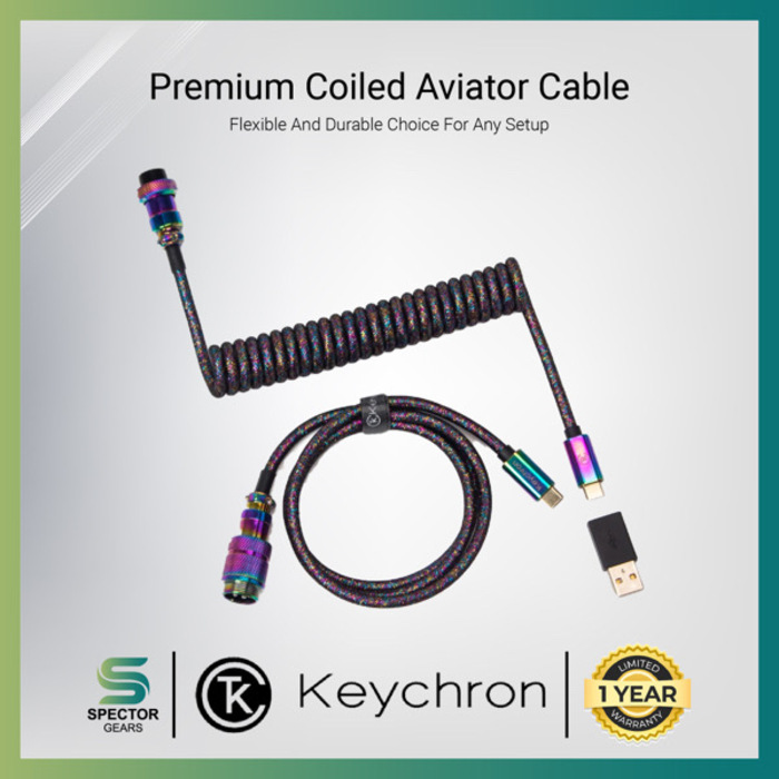 Keychron Premium Rainbow Coiled Aviator Cable