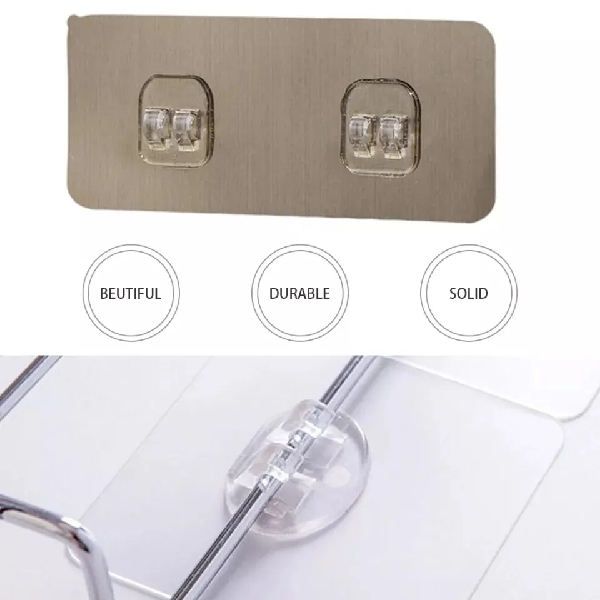6pcs Self Adhesive Wall Hook For Bathroom Kitchen 