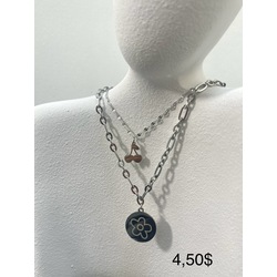 Goth Cherry Flower Pendant Necklace