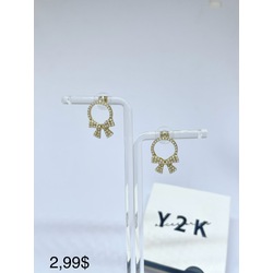 Ribbon Pearl Stud Earrings