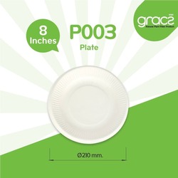 P003 Compostable Plate 8 inch x 50pcs