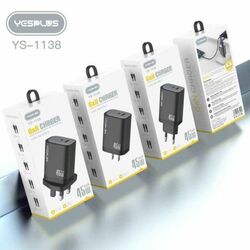 YESPLUS_YS-1138# 45W GaN CHARGER USB-A&USB-C Widely Compatiable/Black/1pcs
