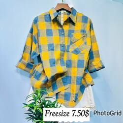 Women Plaid Shirt Free Size 
