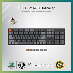 Keychron K10 Aluminium RGB Hot-Swappable Gateron G Pro Mechanical Brown Switch