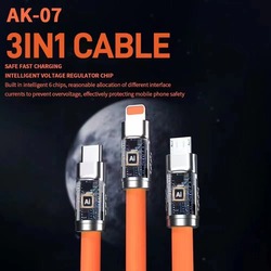  Charging Cable With light Metal 3-in-1 AK-07