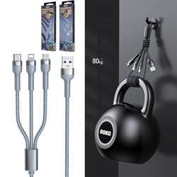 Cable Charger 3in1 REMAX RC-124th 3.1A (iP+Micro+Type-C) 9961