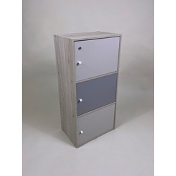 JAPANHOME 3-Door Cabinet w/Lock - Light Wood 