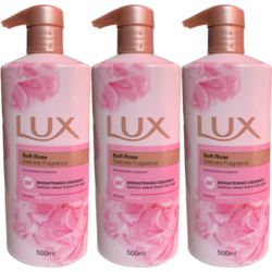 LUX Soft Rose 500ml - 3 Bottles 