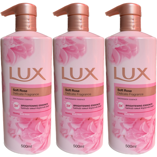 LUX Soft Rose 500ml - 3 Bottles 