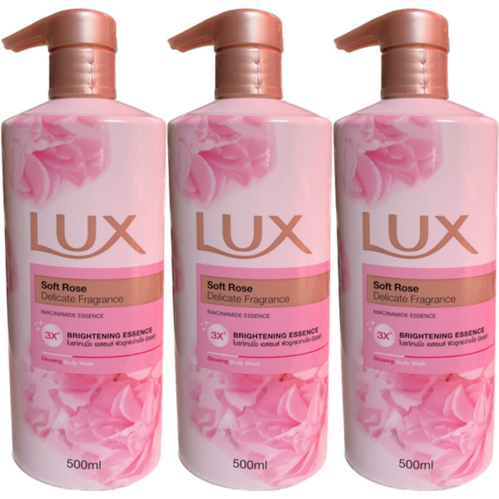 LUX Soft Rose 500ml - 3 Bottles 