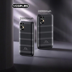 YESPLUS_Power Bank 20000mAh Super Fast Charging 22.5W Built with Cable/Black/1pc