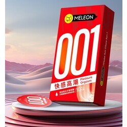 Meleon 001 Pleasure Red Condom ស្រោមអនាម័យស្តើង001 ទឹករំអិលច្រើន (10pcs)