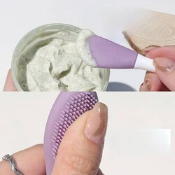 4K-Silicone Facial Brush Skin Care (ជក់ចម្រុះកោសិការឺលាបម៉ាស)-Purple 