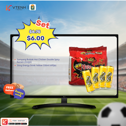🔥SET - Samyang Buldak Hot Chicken Double Spicy Ramen & Sting Yellow 330ml (4Can)