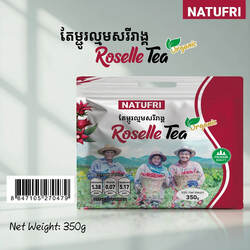 Natufri / តែម្ជូរល្មមសរីរាង្គ-Organic Dried Roselle Tea-bag 350g