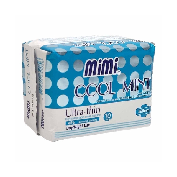 Mimi Ultra Thin Cool Mint with Wing 10PCS 25cm