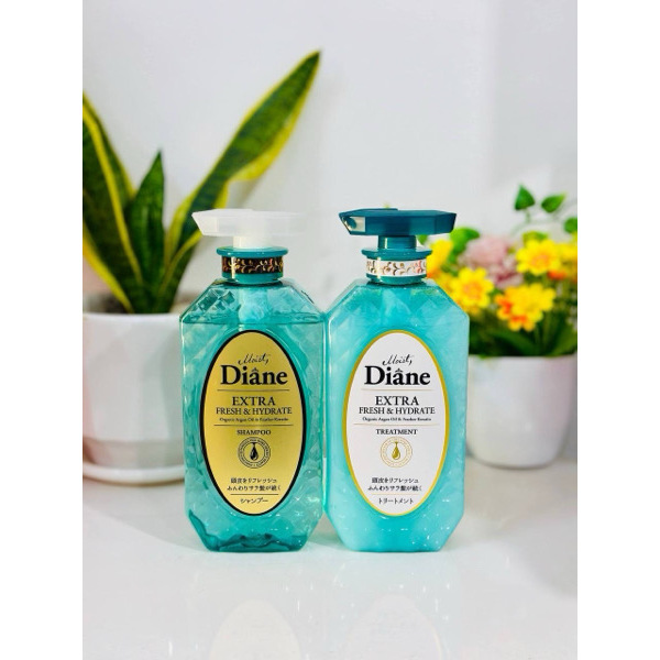 [Moist Diane] EXTRA FRESH & HYDRATE Organic Argan Oil & Feather Keratin Shampoo and Treatment 