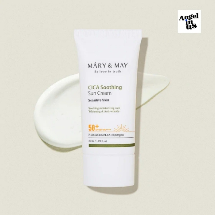 Mary&May CICA Soothing Sun Cream SPF50+ PA++++/ ឡេការពារកំដៅថ្ងៃ