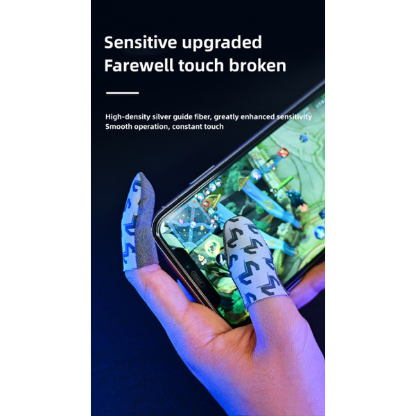 MEMO FS02 Silver Fiber Finger Sleeve Gaming - Silver Size 2