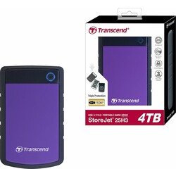 External HDD Transcend 4Tb USB 3.1 gen 1 Portable Hard Drive Store jet 25H3