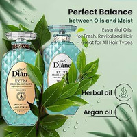 [Moist Diane] EXTRA FRESH & HYDRATE Organic Argan Oil & Feather Keratin Shampoo and Treatment 