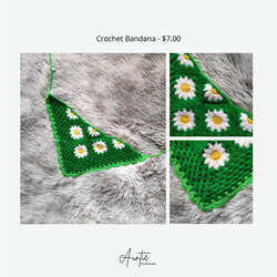 Handmade Crochet Floral Bandana