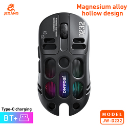 JEQANG Wireless RGB 2.4G+Bluetooth Charging Mouse Black 1 Piece