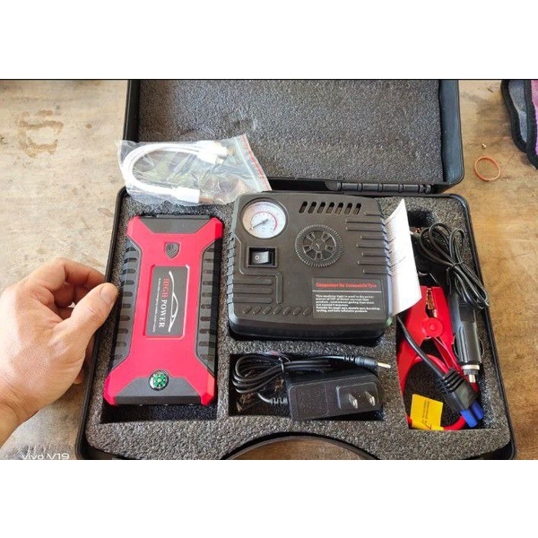 Power Bank កូវអាគុយឡាន នឹង ស្នប់