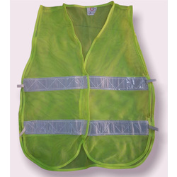 អាវពន្លឺសុវត្ថិភាព សំណាញ់ទន់ ពណ៌ត្រួយចេក ចំណាំងផ្លាតពណ៌ស