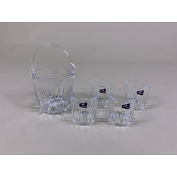Whiskey Glasses and Ice Bucket 5pcs Set (BMICEB-02-ZST)