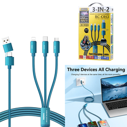 Cable Charger 3in2 REMAX RC-C012 100W(iP+Micro+Type-C) 9960