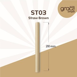 ST03CL Natural Plant Fiber Bubble Tea Straw 12 x 210mm Brownx 100pcs