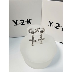 Cross hoop earrings