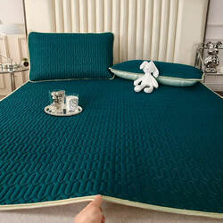 Latex Cooling Mat Summer New Model Ice Silk Mat Three-Piece Set Washable Student Dormitor