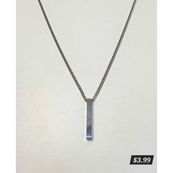 Silver Bar Pendant Necklace